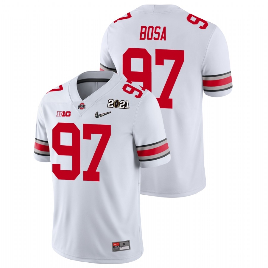 Ohio State Buckeyes Men's NCAA Joey Bosa #97 White Champions 2021 National College Football Jersey CDL3249BF